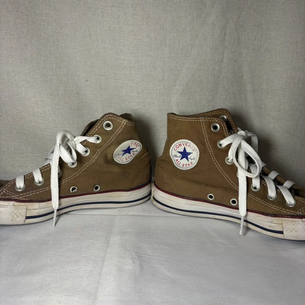 Converse Chuck Taylor All Star High Top Brown Canvas Sneakers Grunge Shoes - Picture 9 of 11